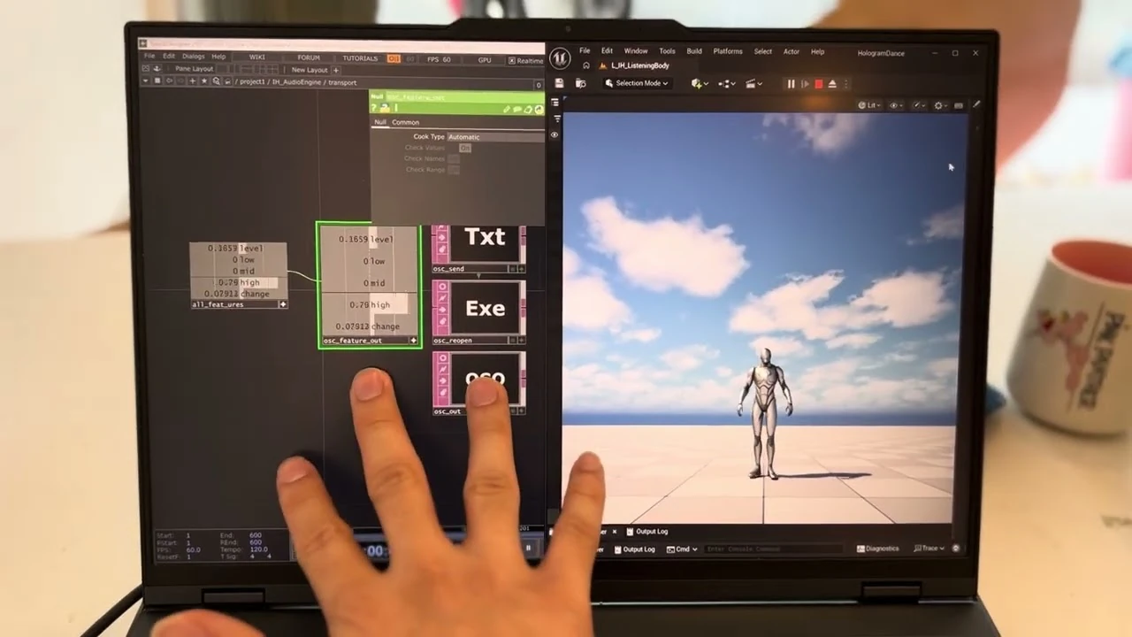 A digital body from the audio-responsive prototype.